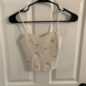 H&M Cream Fitted Embellished Camisole